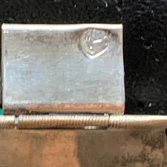 VINTAGE MEXICO JADE GLASS STERLING SILVER BRACELET - Picture 9 of 12